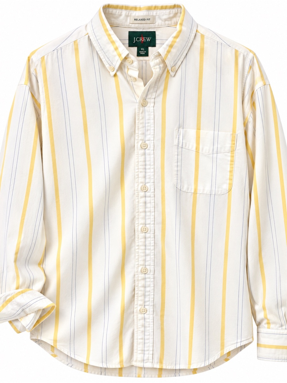 J.Crew Men’s XL Oarsman Retro Inspired Oxford Shirt Striped Relaxed Fit 2023